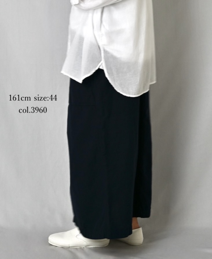 INHT2514CLD(スカート) COTTON LINEN PLAIN OVERDYE EASY SKIRT