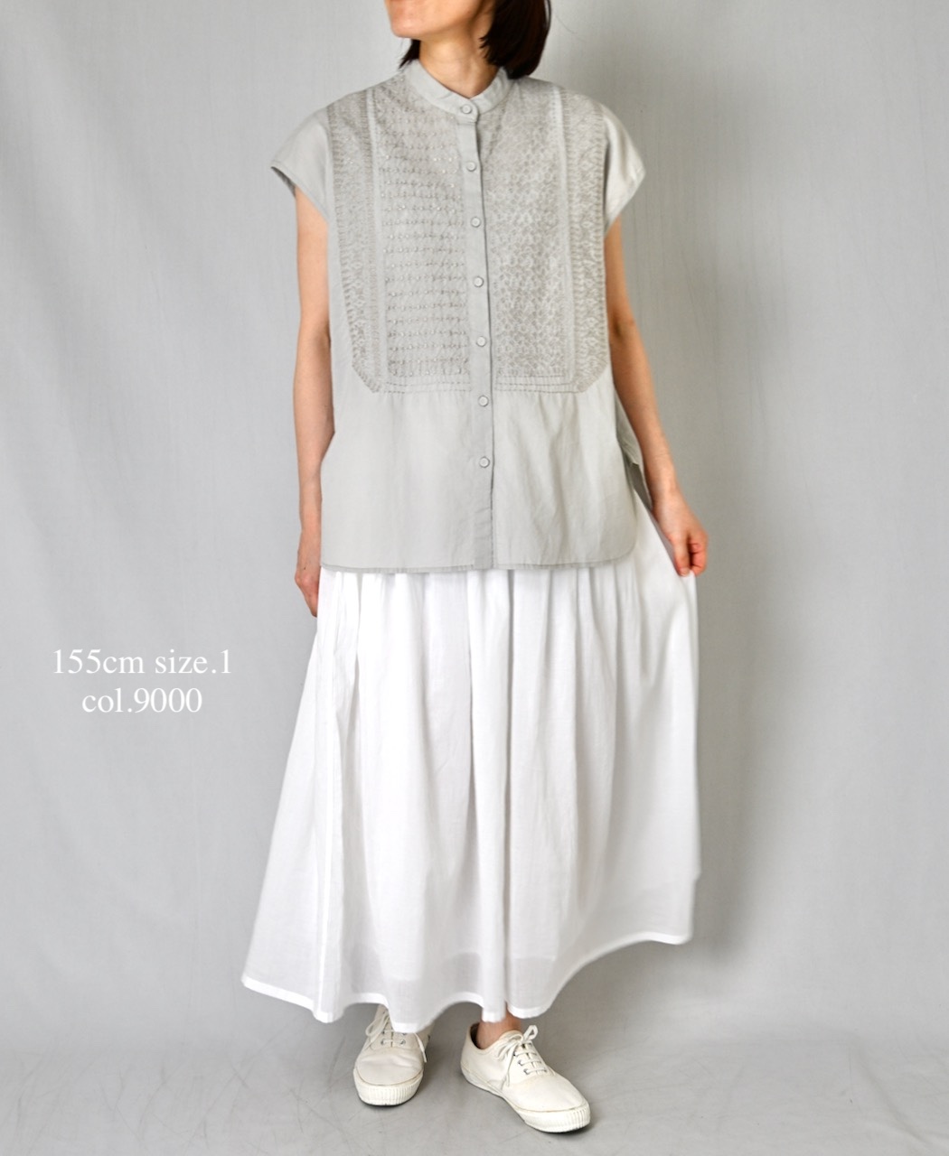 NSL26025(スカート) 80s COTTON VOILE PLAIN  GATHERD SKIRT