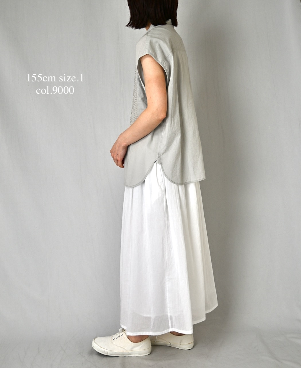 NSL26025(スカート) 80s COTTON VOILE PLAIN  GATHERD SKIRT