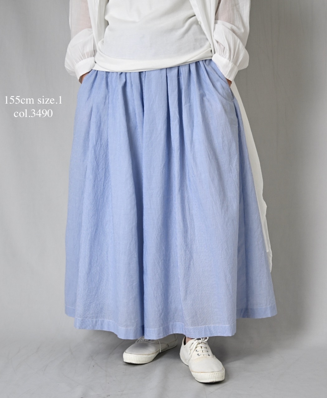 NSL26015(キュロット) 80s COTTON VOILE STRIPE CULOTTES