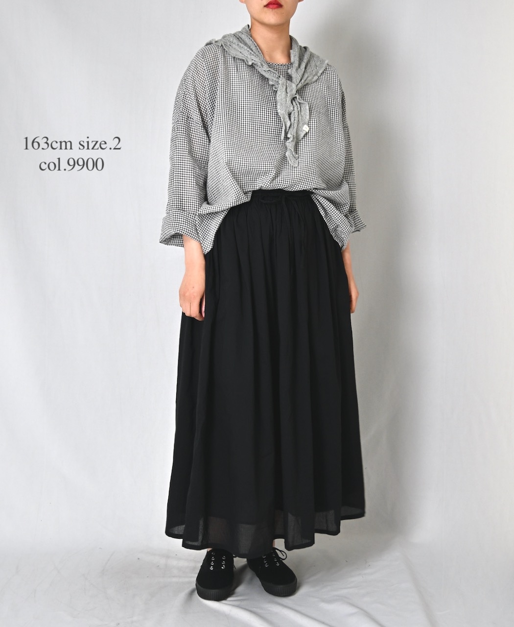 NSL26025(スカート) 80s COTTON VOILE PLAIN  GATHERD SKIRT