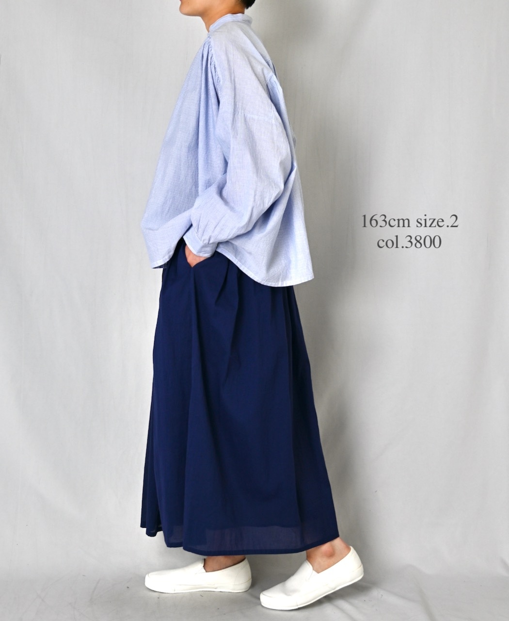 NSL26025(スカート) 80s COTTON VOILE PLAIN  GATHERD SKIRT