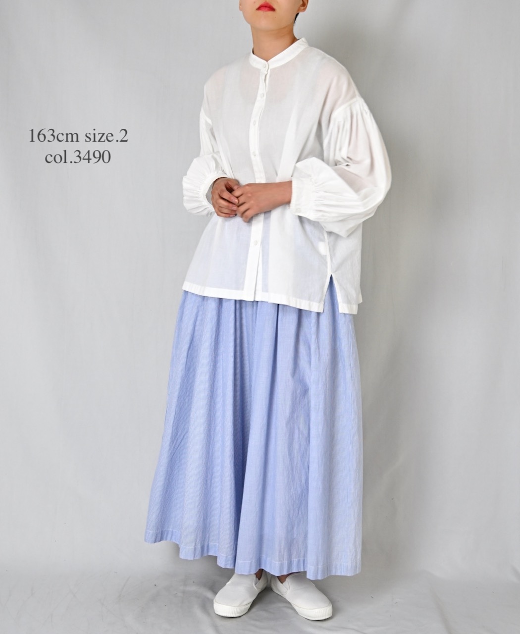 NSL26015(キュロット) 80s COTTON VOILE STRIPE CULOTTES