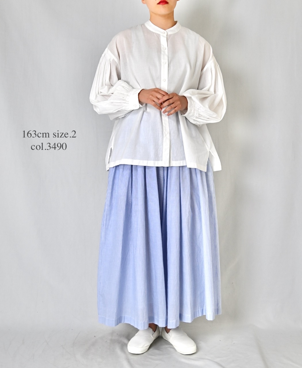 NSL26015(キュロット) 80s COTTON VOILE STRIPE CULOTTES