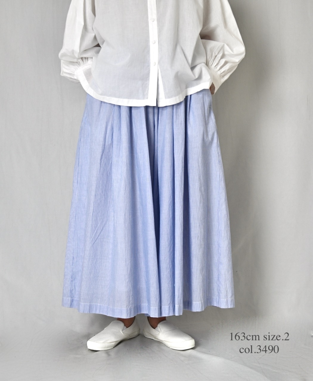 NSL26015(キュロット) 80s COTTON VOILE STRIPE CULOTTES