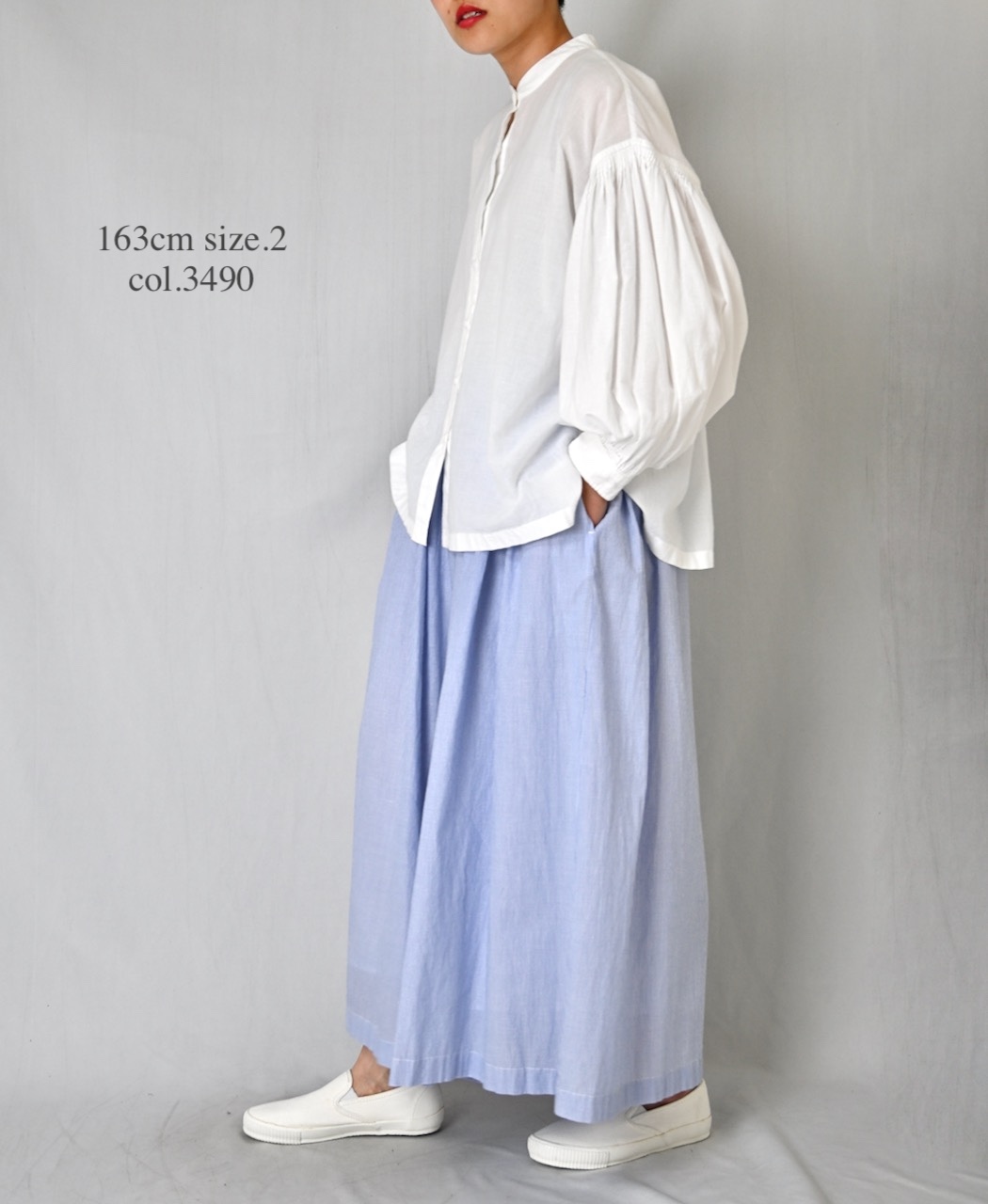 NSL26015(キュロット) 80s COTTON VOILE STRIPE CULOTTES
