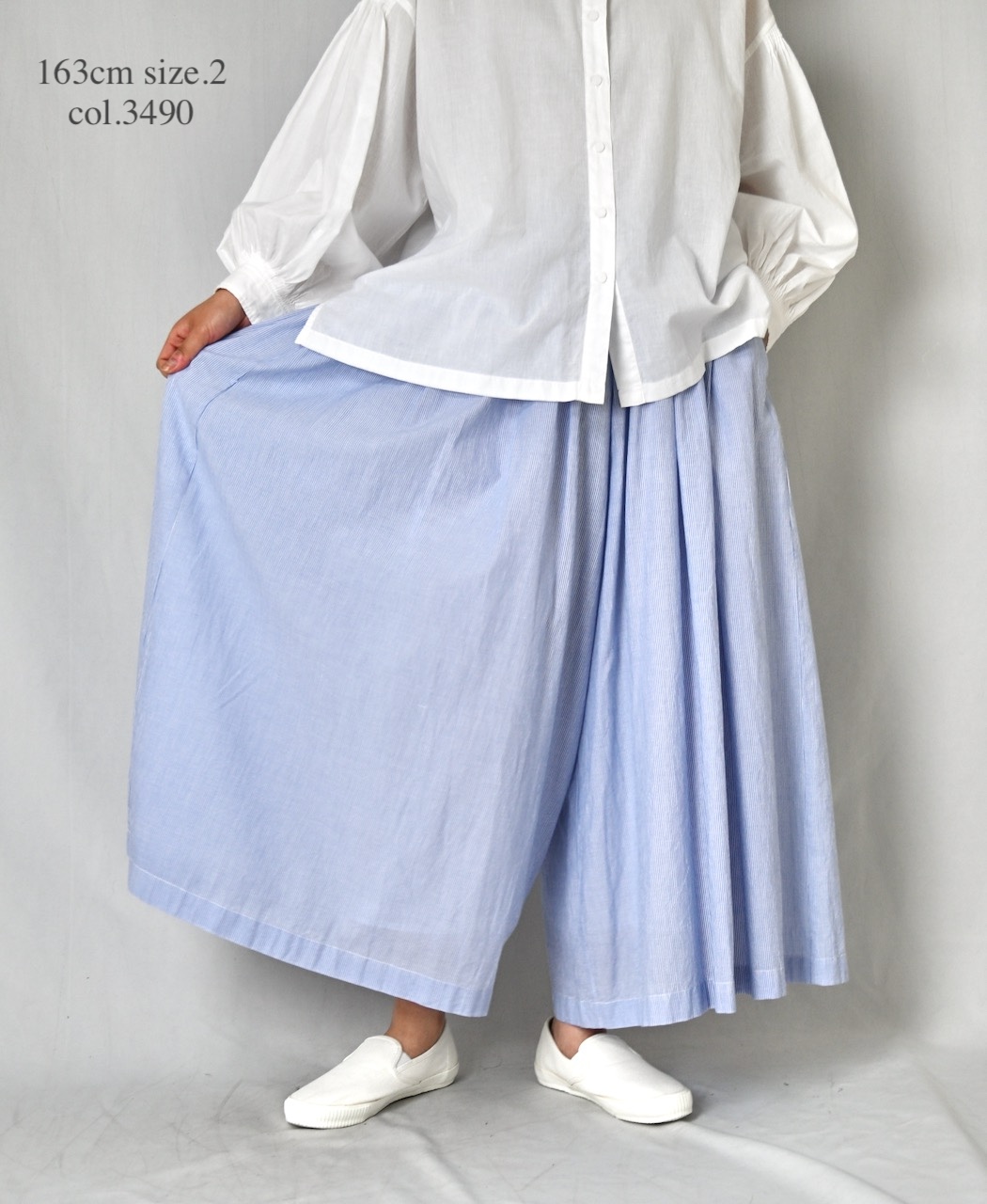NSL26015(キュロット) 80s COTTON VOILE STRIPE CULOTTES