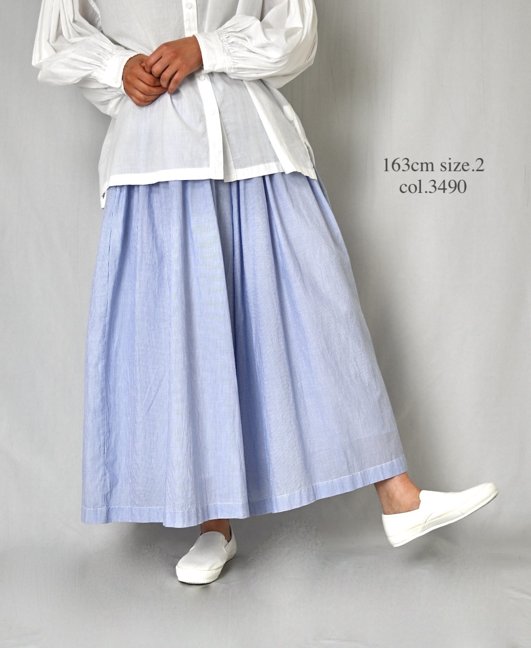 NSL26015(キュロット) 80s COTTON VOILE STRIPE CULOTTES