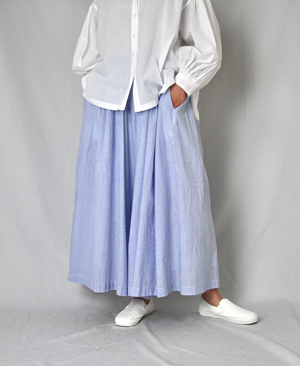 NSL26015(キュロット) 80s COTTON VOILE STRIPE CULOTTES