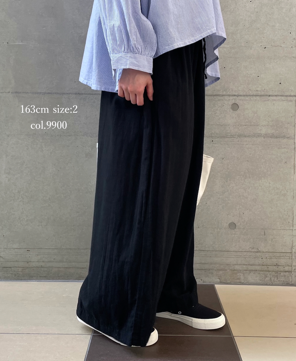 INAM2505G3D(パンツ) 30s GAUZE OVERDYE UTILITY GATHERED EASY PANTS WITH LINING
