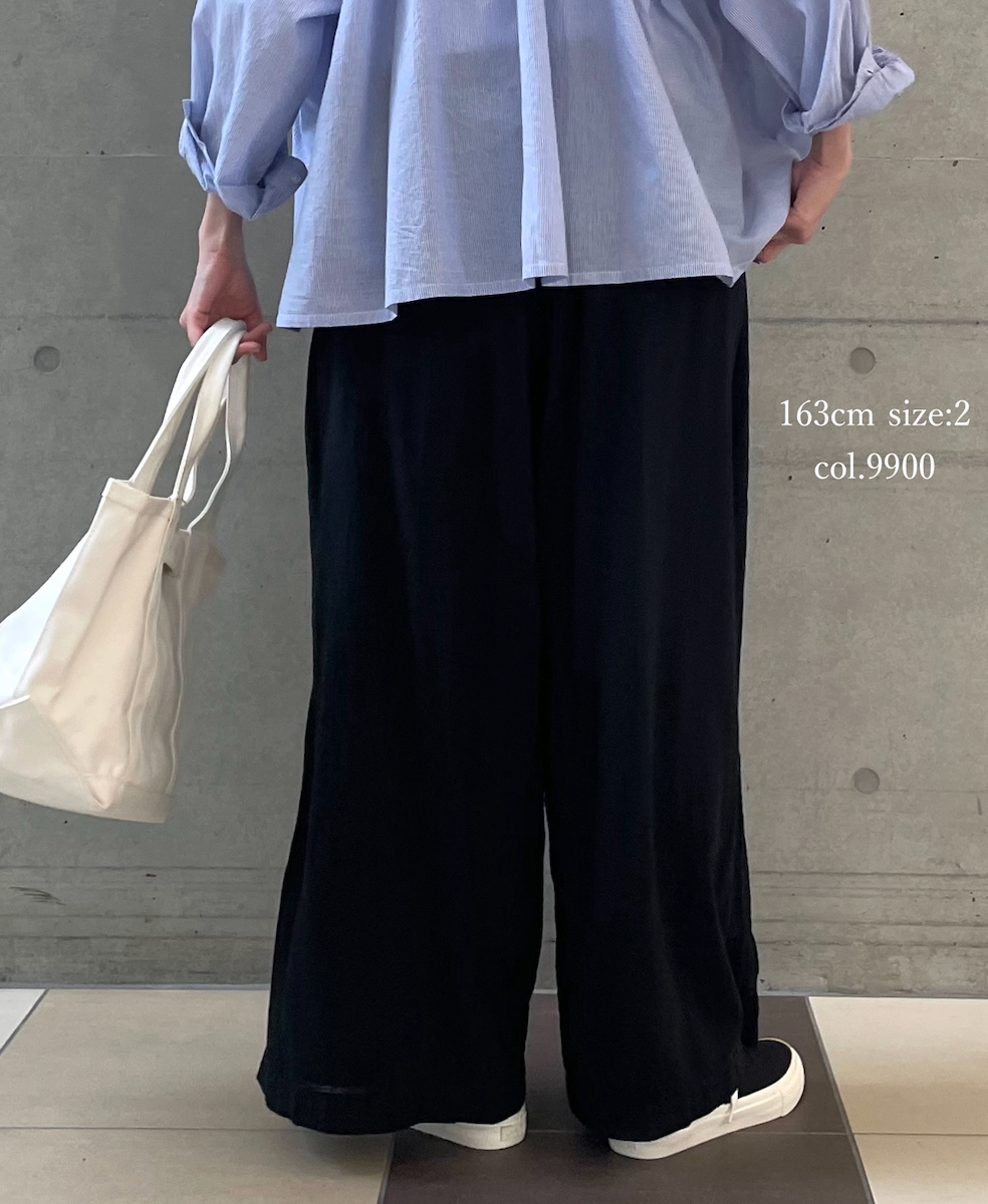 INAM2505G3D(パンツ) 30s GAUZE OVERDYE UTILITY GATHERED EASY PANTS WITH LINING