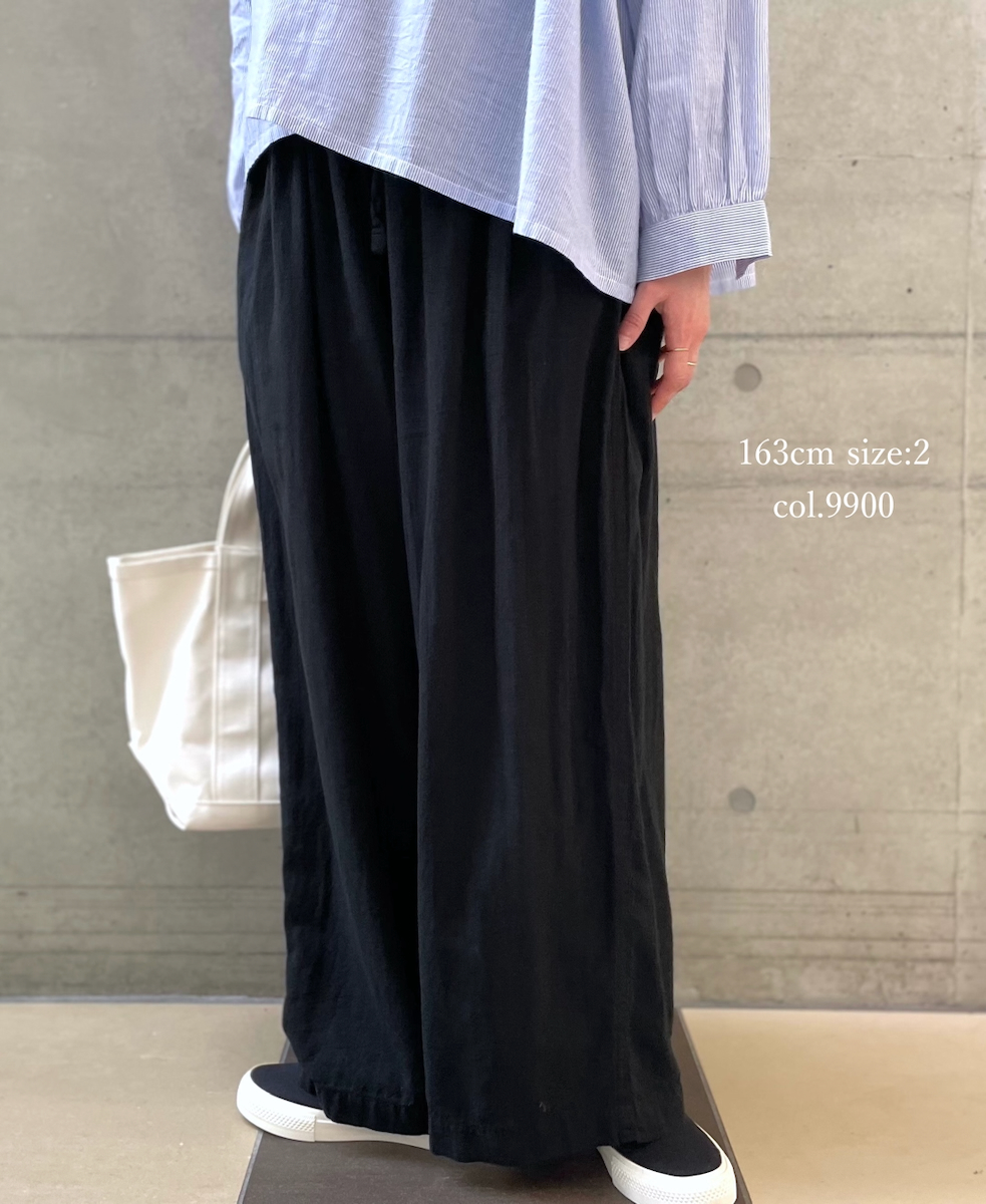 INAM2505G3D(パンツ) 30s GAUZE OVERDYE UTILITY GATHERED EASY PANTS WITH LINING