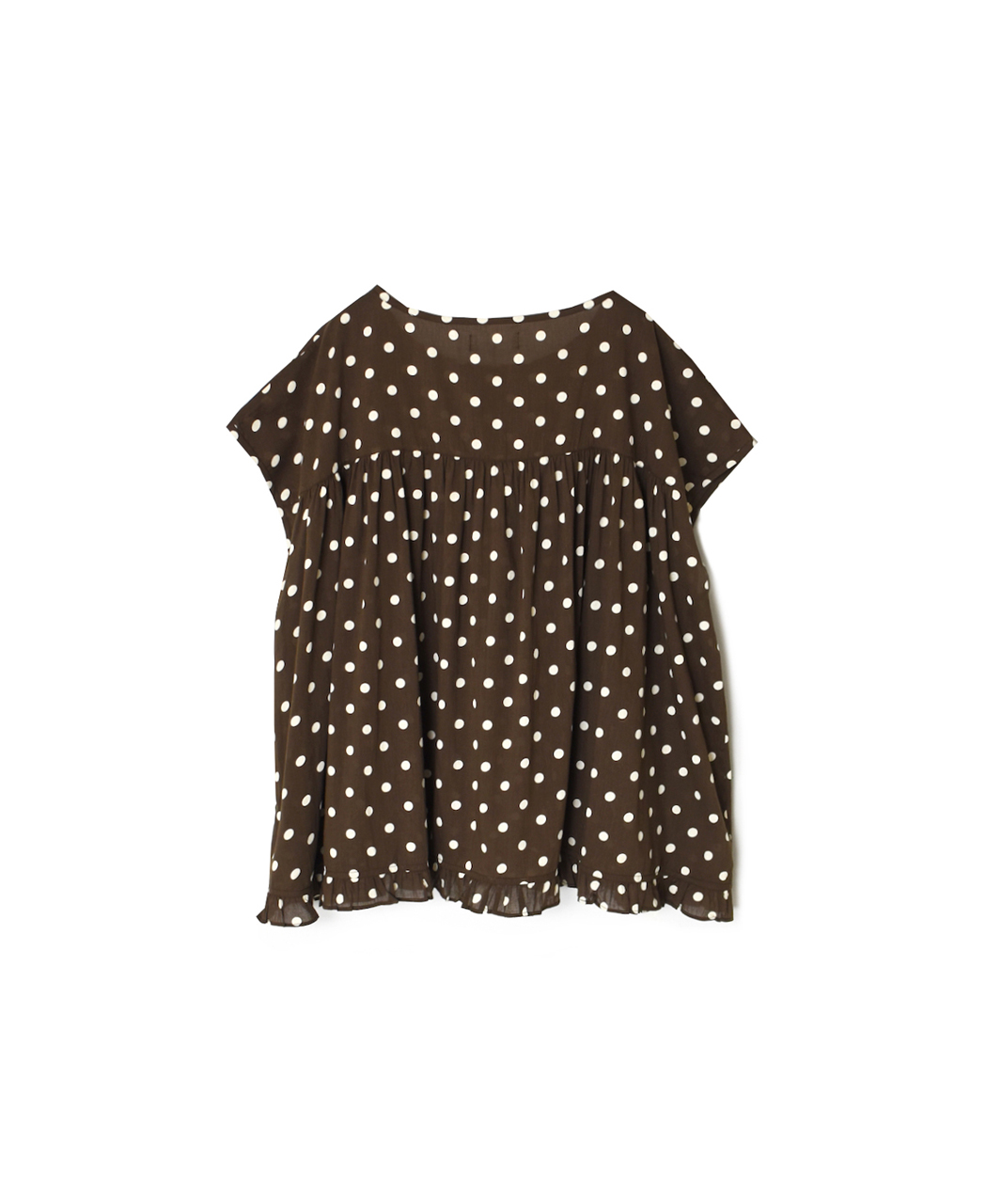 NSL26056(スモック) 80s COTTON VOILE DOT PRINT HEM FRILL GATHERED SMOCK