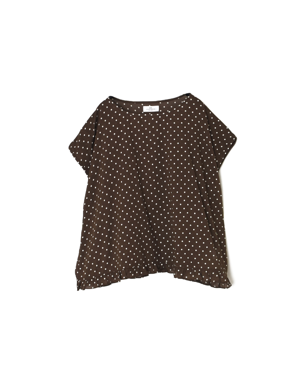 NSL26056(スモック) 80s COTTON VOILE DOT PRINT HEM FRILL GATHERED SMOCK