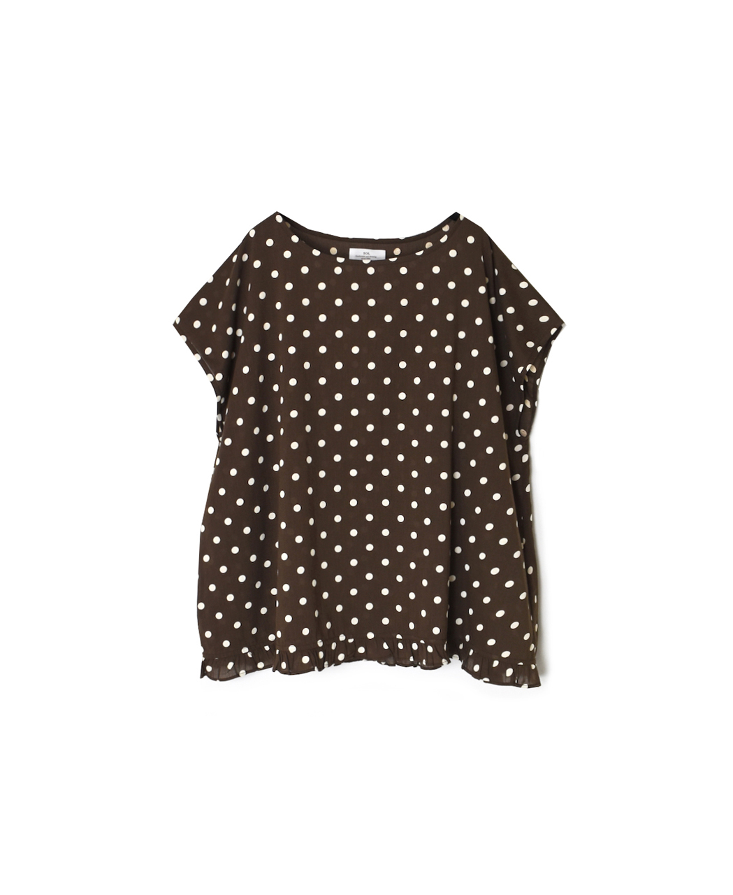 NSL26056(スモック) 80s COTTON VOILE DOT PRINT HEM FRILL GATHERED SMOCK