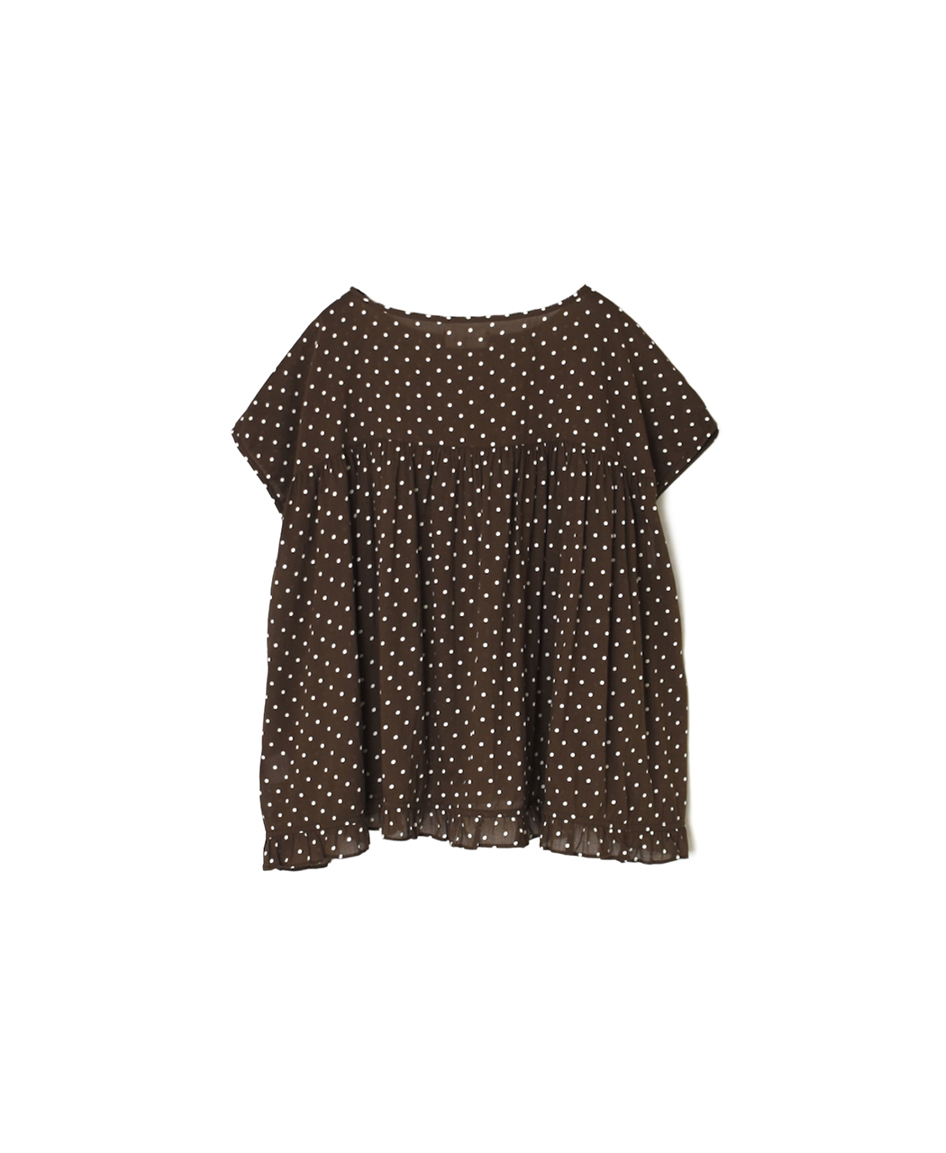 NSL26056(スモック) 80s COTTON VOILE DOT PRINT HEM FRILL GATHERED SMOCK