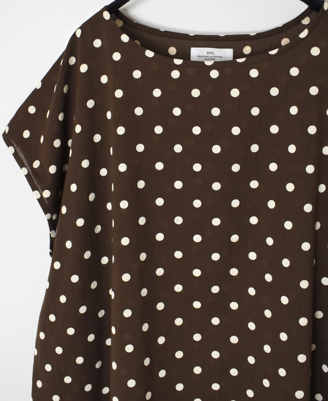 NSL26056(スモック) 80s COTTON VOILE DOT PRINT HEM FRILL GATHERED SMOCK