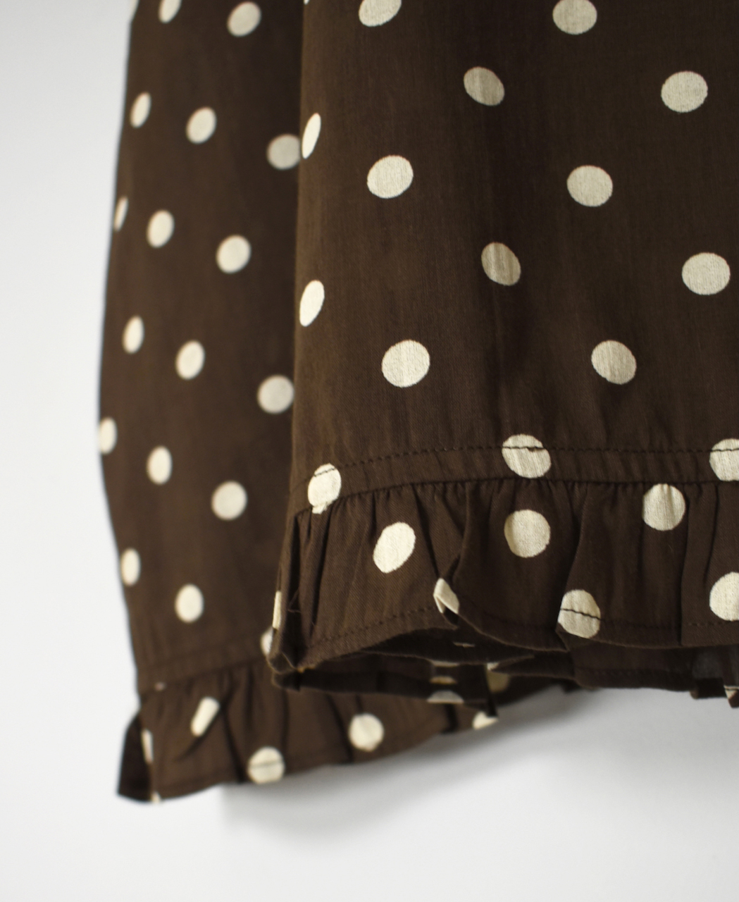 NSL26056(スモック) 80s COTTON VOILE DOT PRINT HEM FRILL GATHERED SMOCK