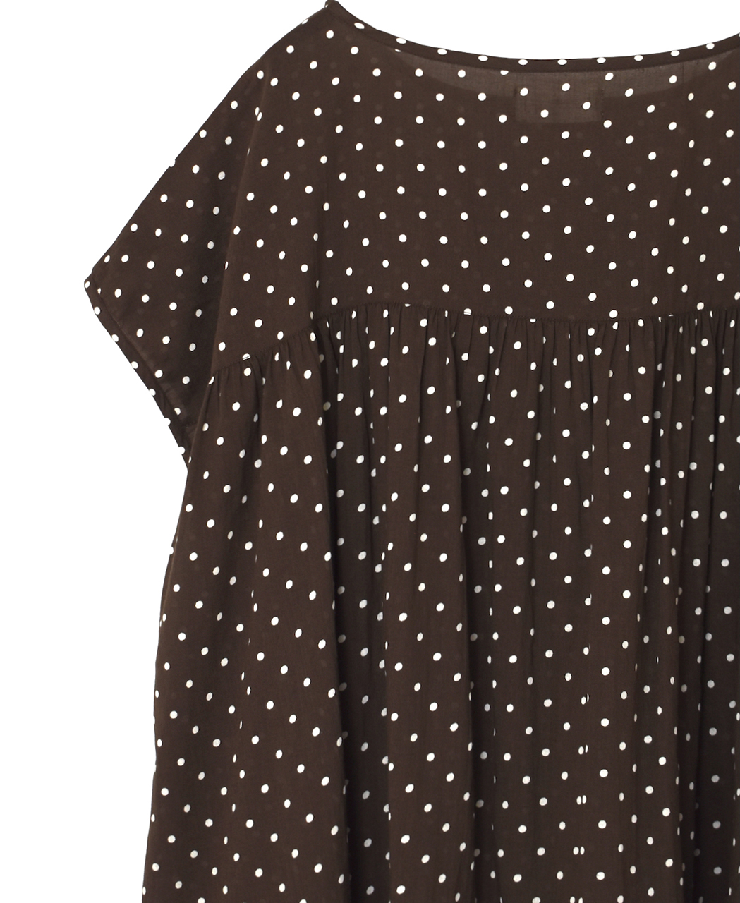 NSL26056(スモック) 80s COTTON VOILE DOT PRINT HEM FRILL GATHERED SMOCK