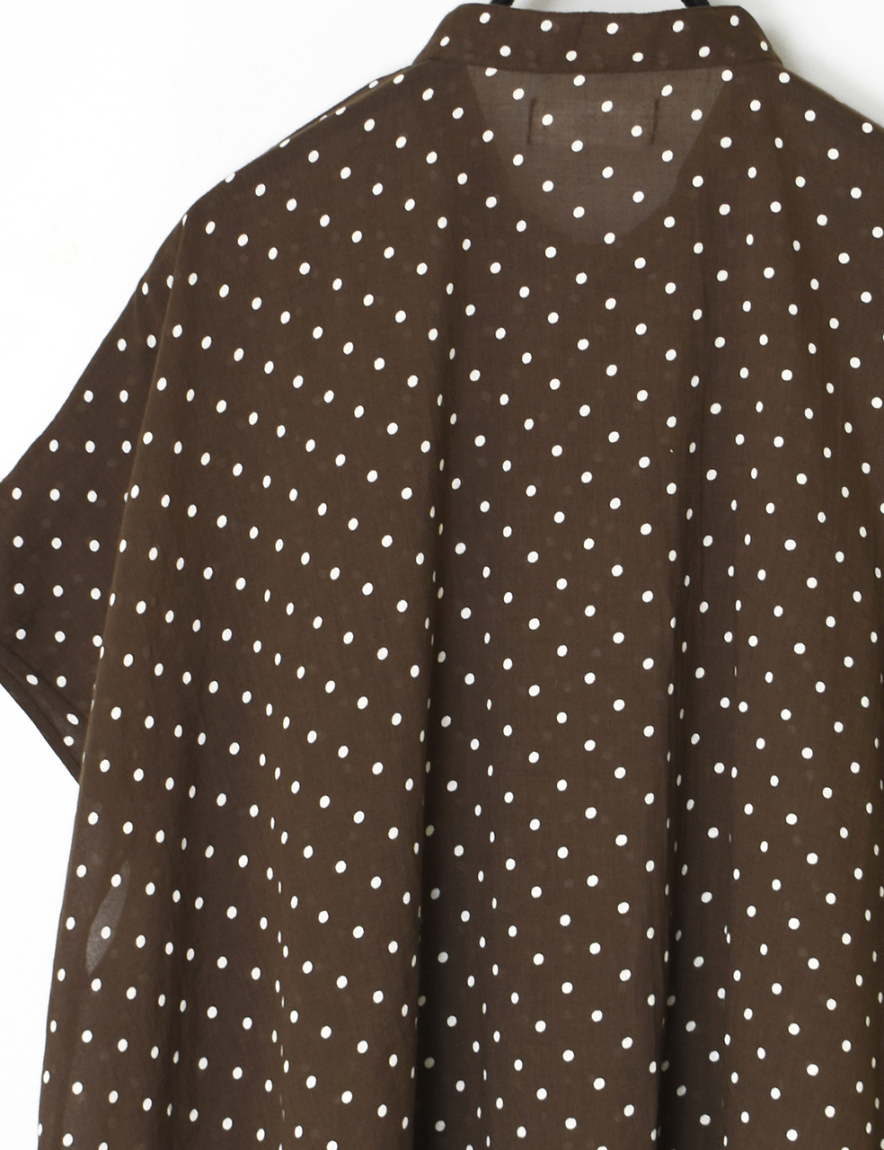 NSL26051(シャツ) 80s COTTON VOILE DOT PRINT BANDED COLLAR FRENCH/SL SHIRT