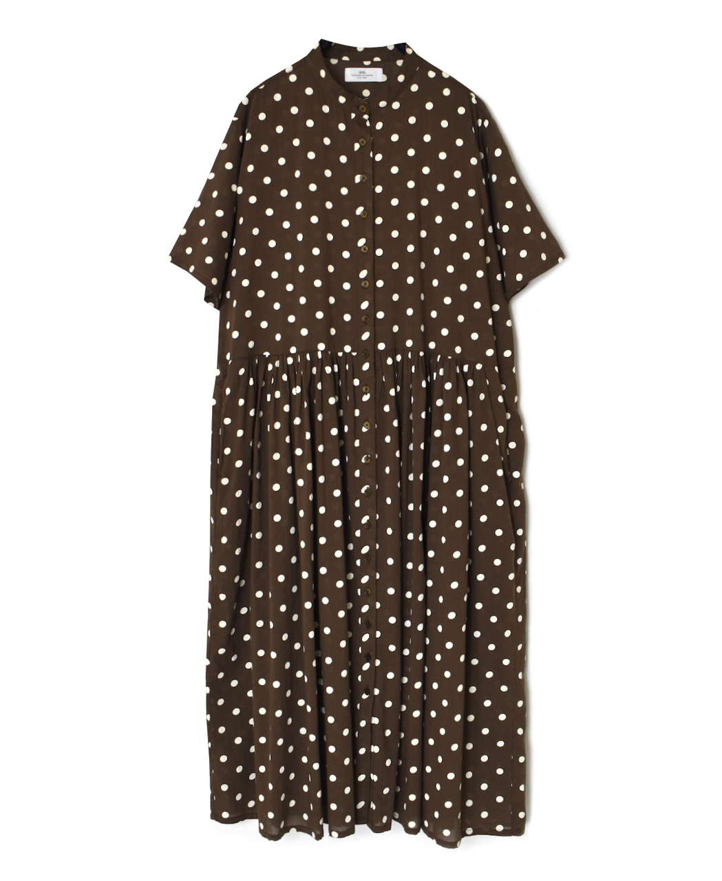 NSL26054(ワンピース) 80s COTTON VOILE DOT PRINT BANDED COLLAR S/SL DRESS