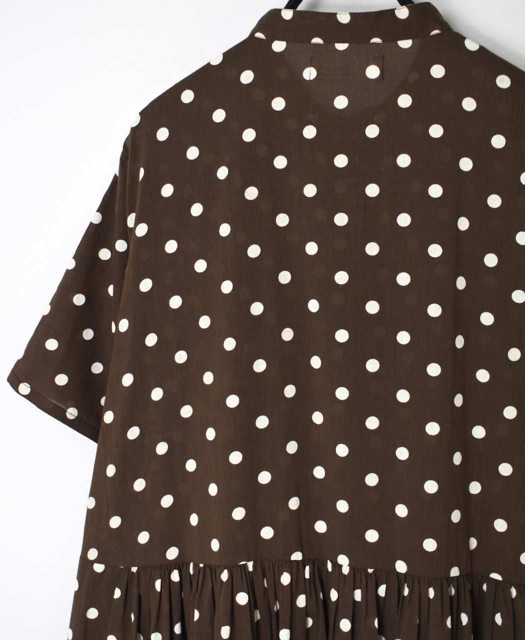 NSL26054(ワンピース) 80s COTTON VOILE DOT PRINT BANDED COLLAR S/SL DRESS