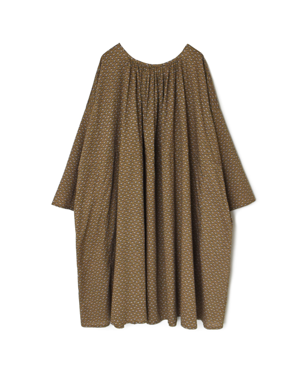 NSL26033(ワンピース) COTTON SLUB SMALL FLOWER PRINT 2WAY GATHERED SMOCK DRESS