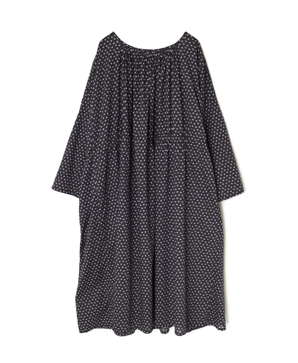 NSL26033(ワンピース) COTTON SLUB SMALL FLOWER PRINT 2WAY GATHERED SMOCK DRESS