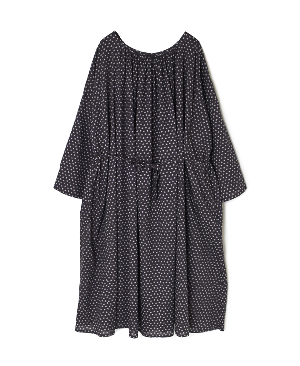 NSL26033(ワンピース) COTTON SLUB SMALL FLOWER PRINT 2WAY GATHERED SMOCK DRESS