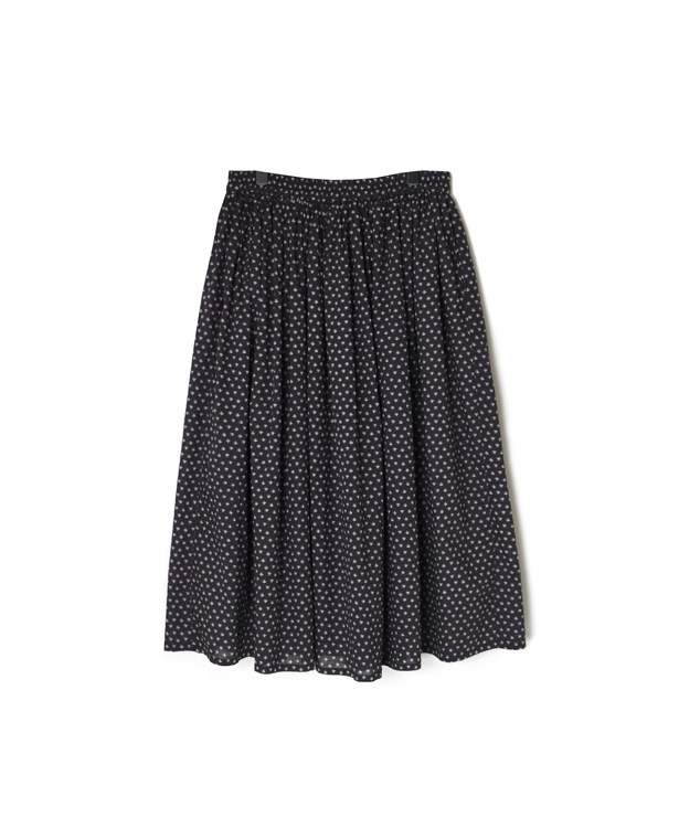 NSL26035(スカート) COTTON SLUB SMALL FLOWER PRINT GATHERED SKIRT