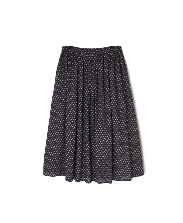 NSL26035(スカート) COTTON SLUB SMALL FLOWER PRINT GATHERED SKIRT