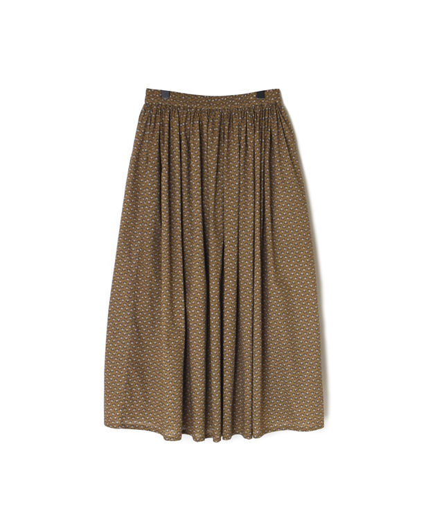 NSL26035(スカート) COTTON SLUB SMALL FLOWER PRINT GATHERED SKIRT