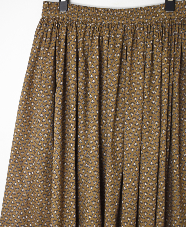 NSL26035(スカート) COTTON SLUB SMALL FLOWER PRINT GATHERED SKIRT
