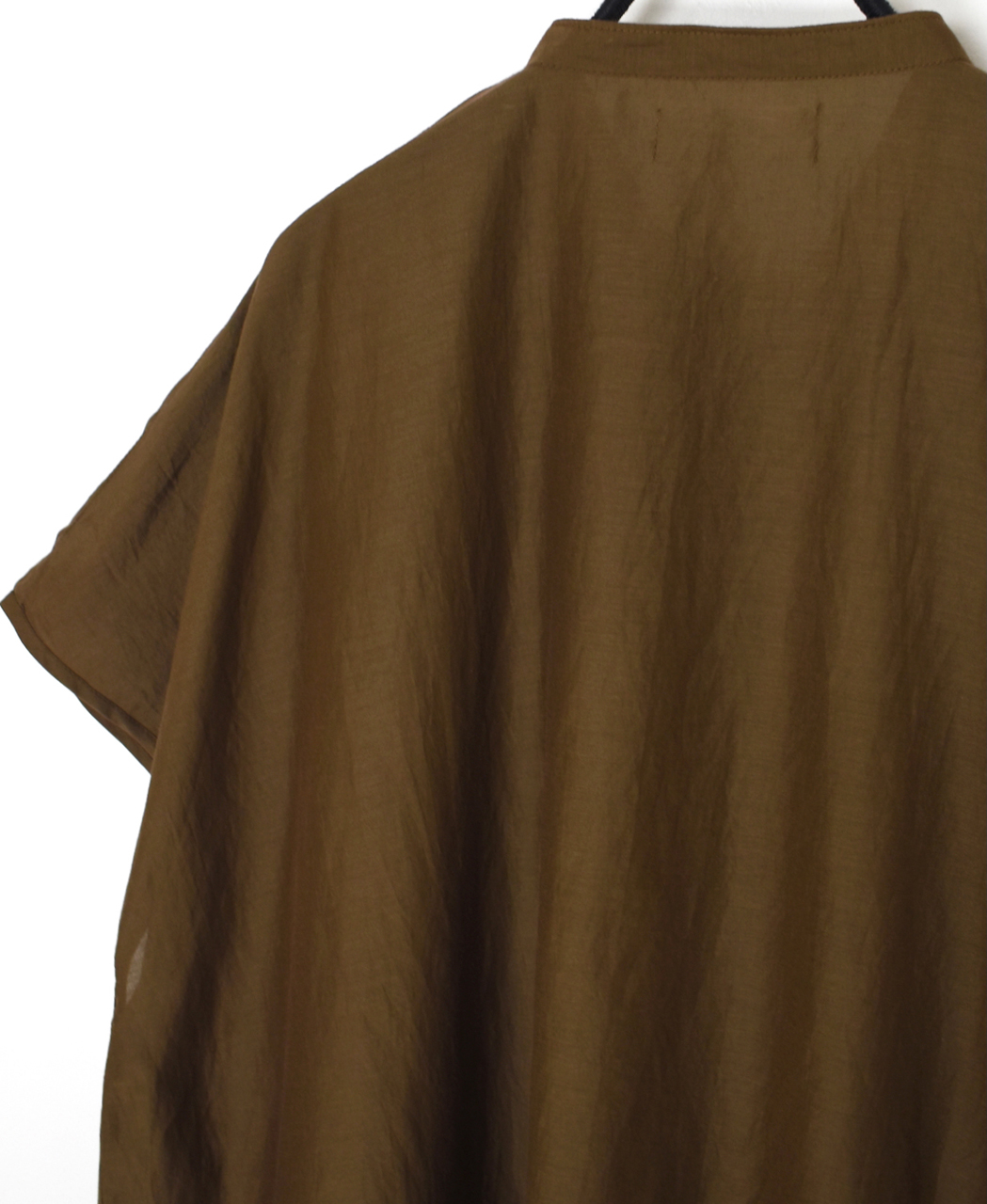 NSL26041(シャツ) COTTON SILK PLAIN BANDED COLLAR FRENCH/SL SHIRT