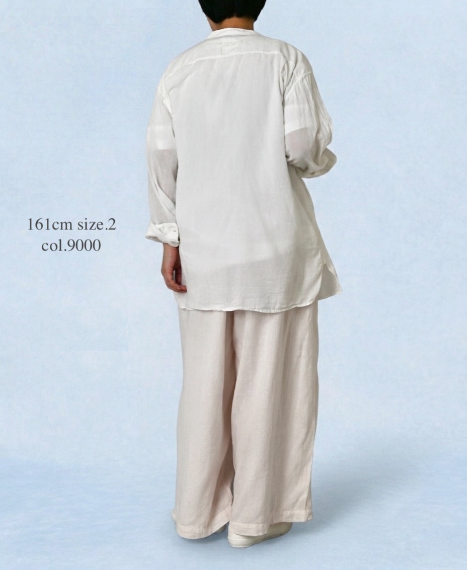 INAM2501G3D(シャツ) 30s GAUZE PLAIN OVERDYE UTILITY BANDED COLLAR SHIRT