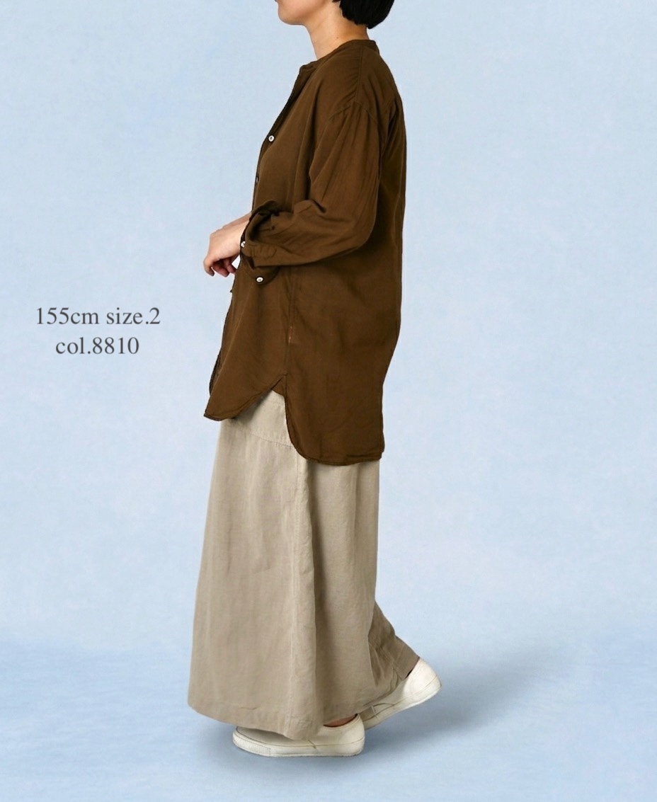INAM2501G3D(シャツ) 30s GAUZE PLAIN OVERDYE UTILITY BANDED COLLAR SHIRT