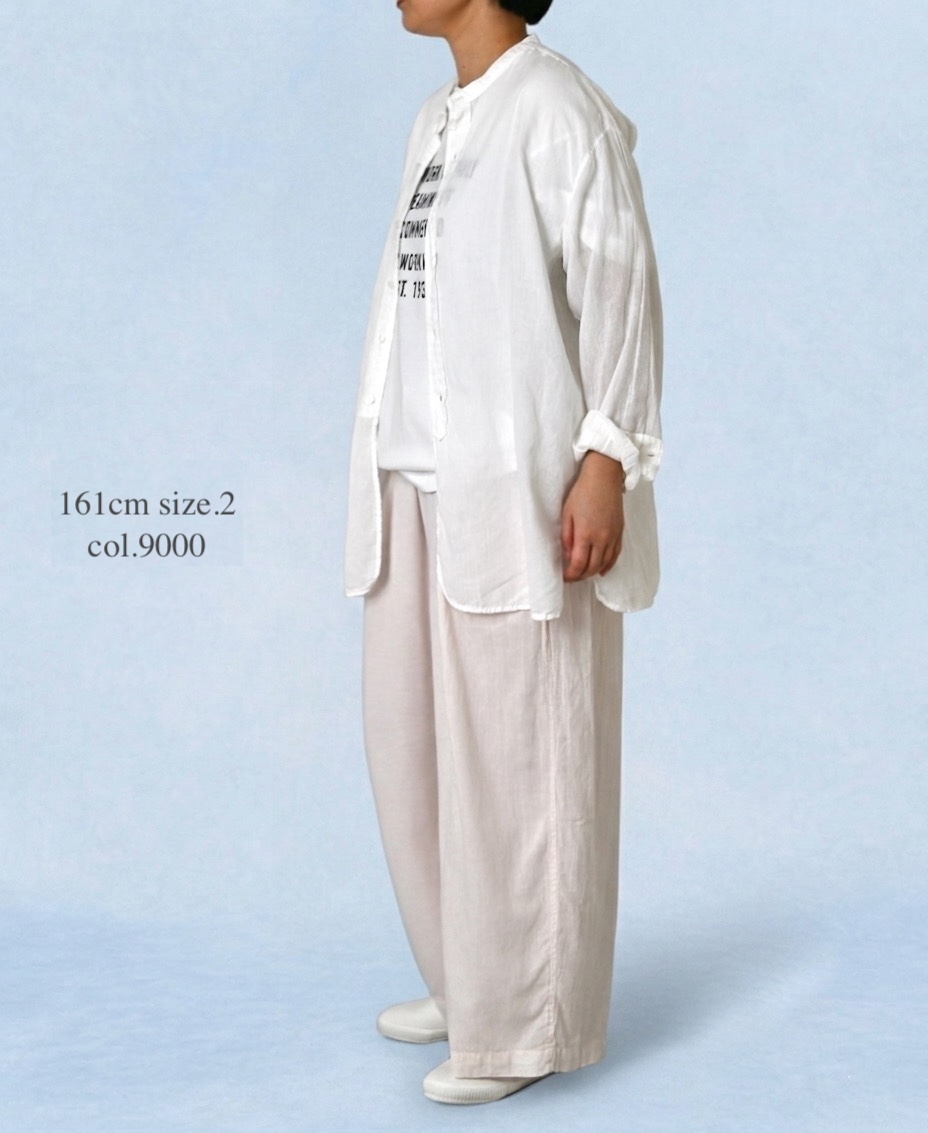 INAM2501G3D(シャツ) 30s GAUZE PLAIN OVERDYE UTILITY BANDED COLLAR SHIRT