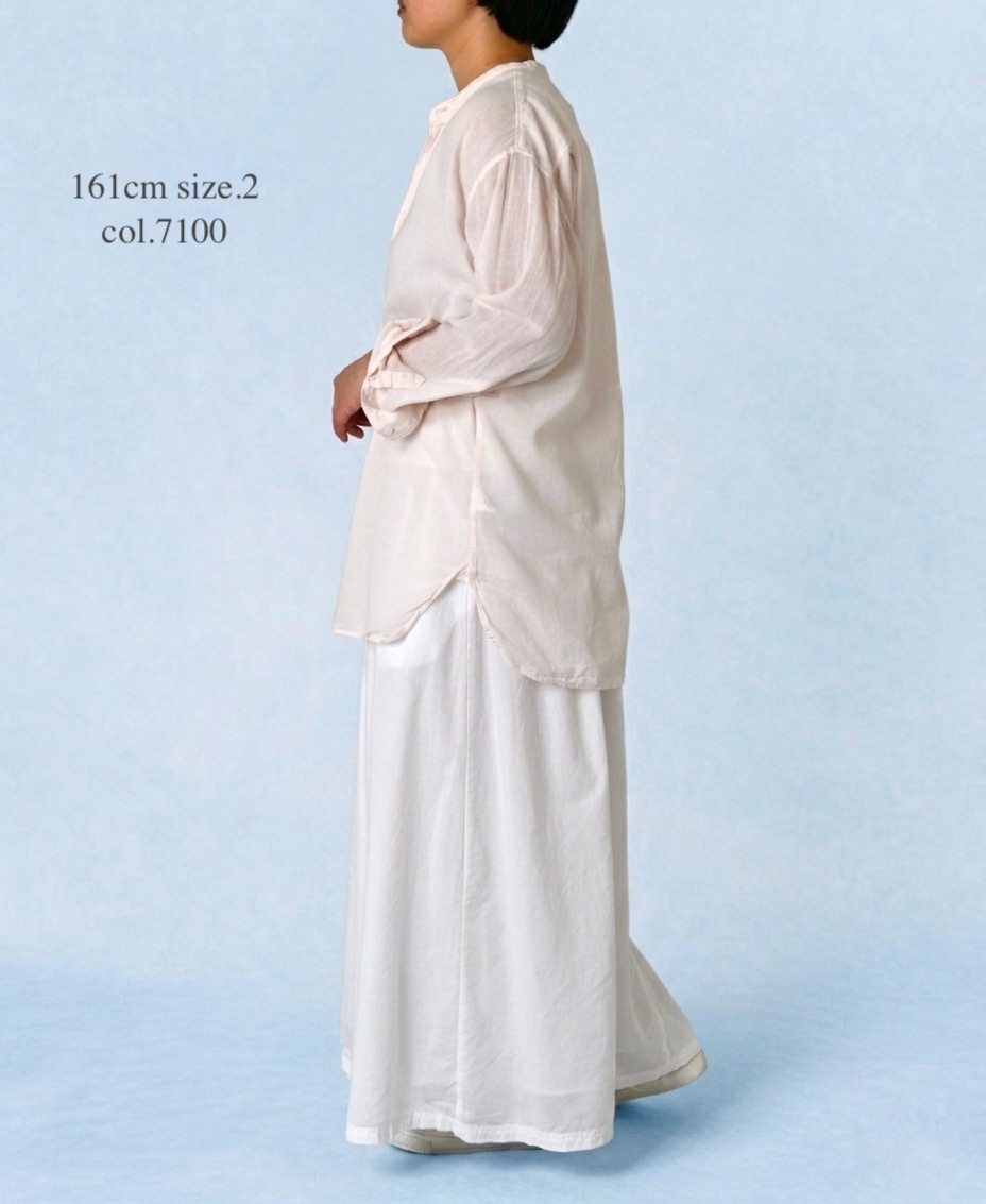 INAM2501G3D(シャツ) 30s GAUZE PLAIN OVERDYE UTILITY BANDED COLLAR SHIRT