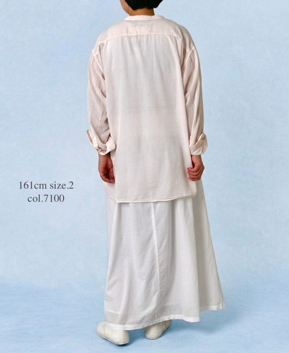 INAM2501G3D(シャツ) 30s GAUZE PLAIN OVERDYE UTILITY BANDED COLLAR SHIRT