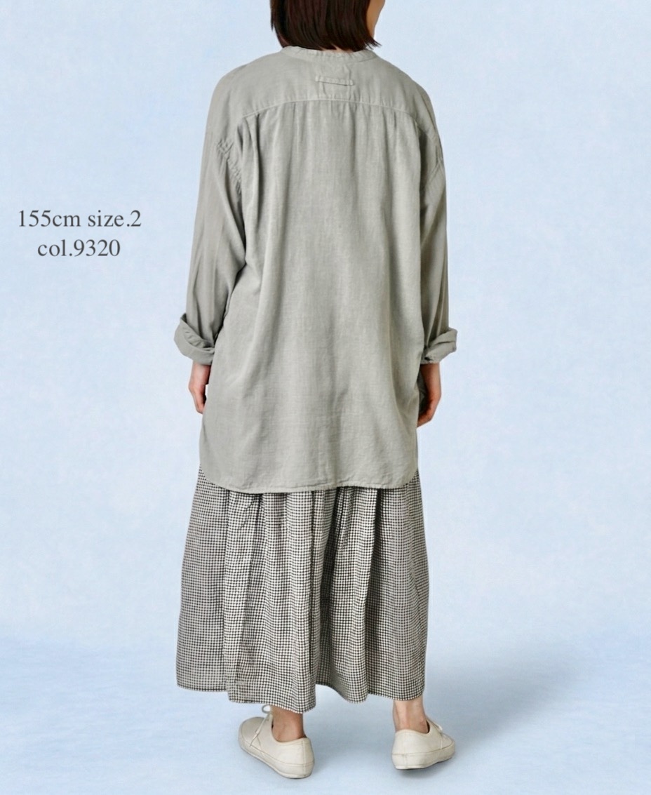 INAM2501G3D(シャツ) 30s GAUZE PLAIN OVERDYE UTILITY BANDED COLLAR SHIRT