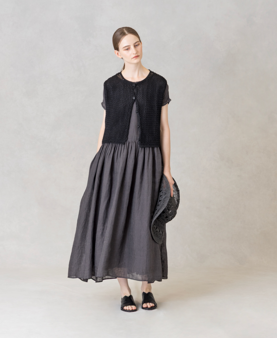 CNMDS2601(ベスト) 5GG LINEN OPENWORK KNIT VEST│
