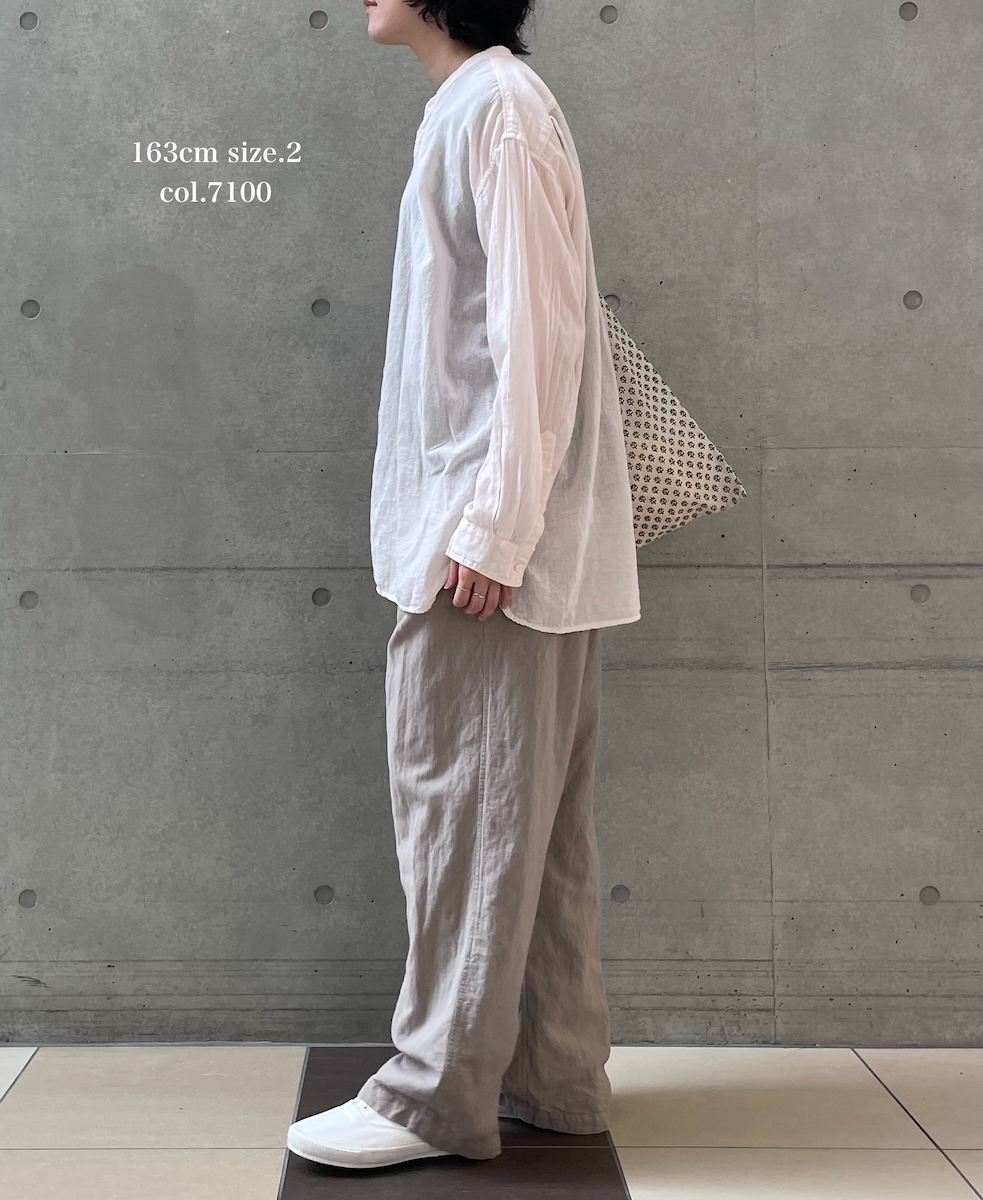 INAM2501G3D(シャツ) 30s GAUZE PLAIN OVERDYE UTILITY BANDED COLLAR SHIRT