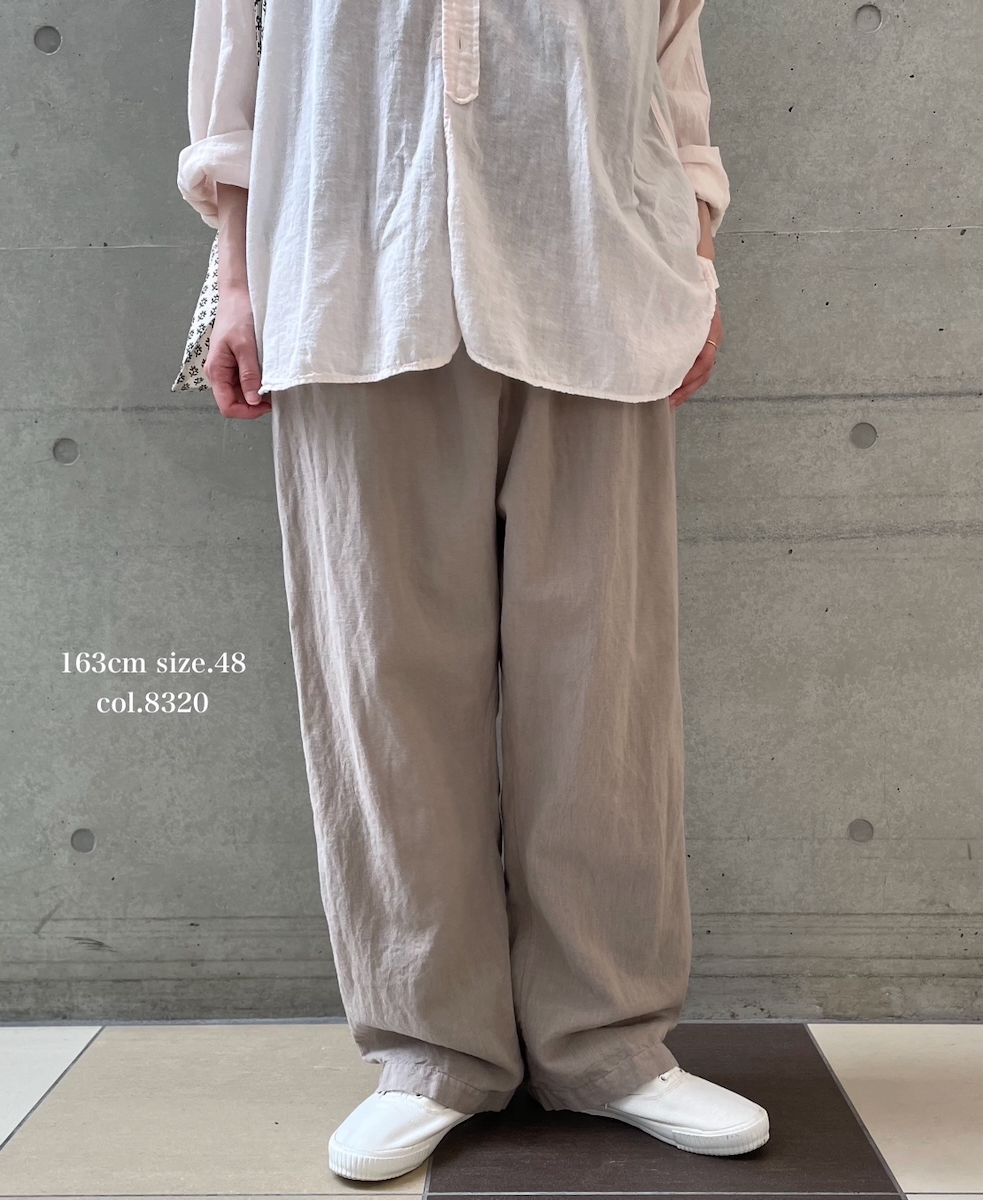 INHT2613CLD(パンツ) COTTON LINEN PLAIN OVERDYE EASY PANTS