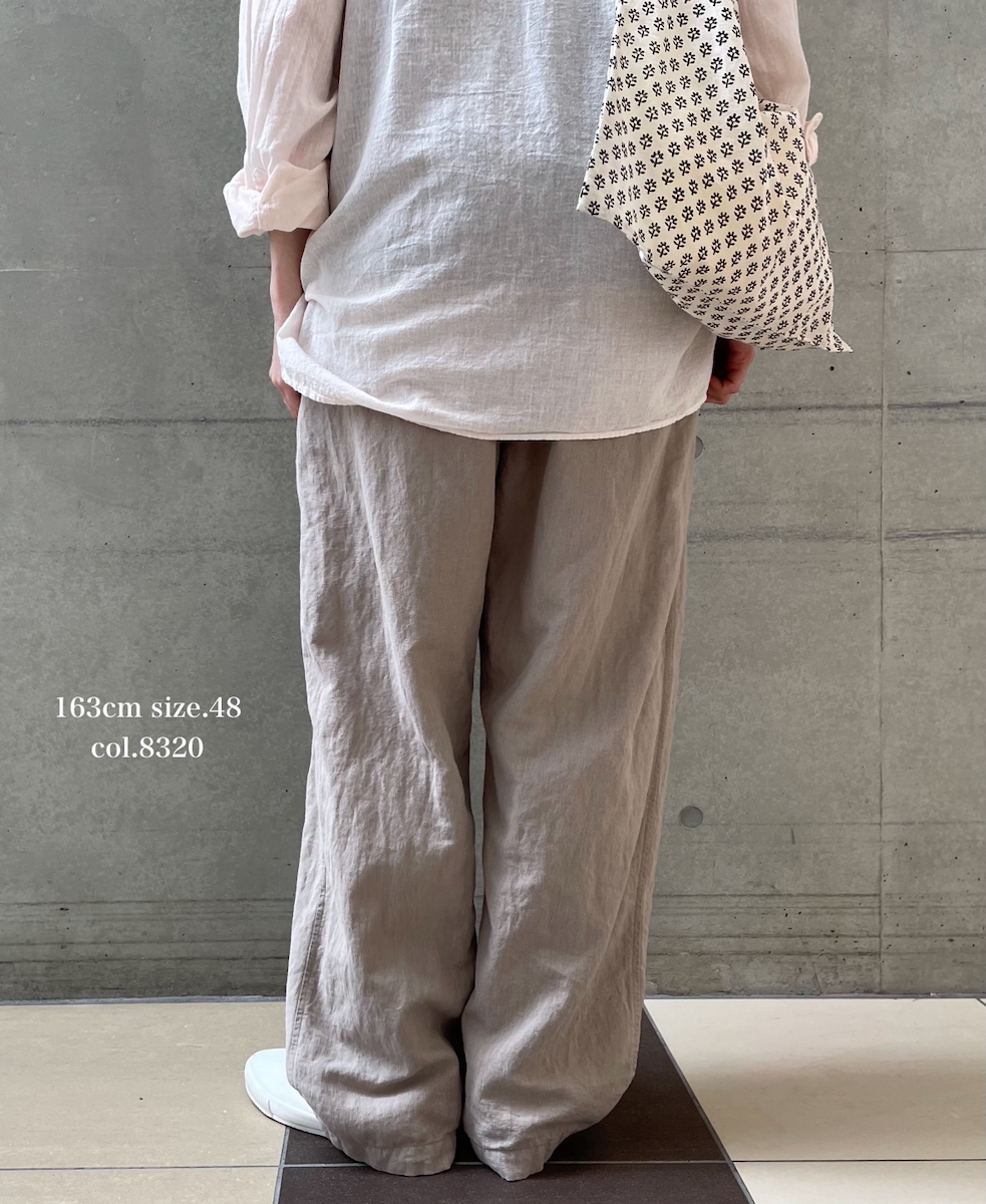 INHT2613CLD(パンツ) COTTON LINEN PLAIN OVERDYE EASY PANTS