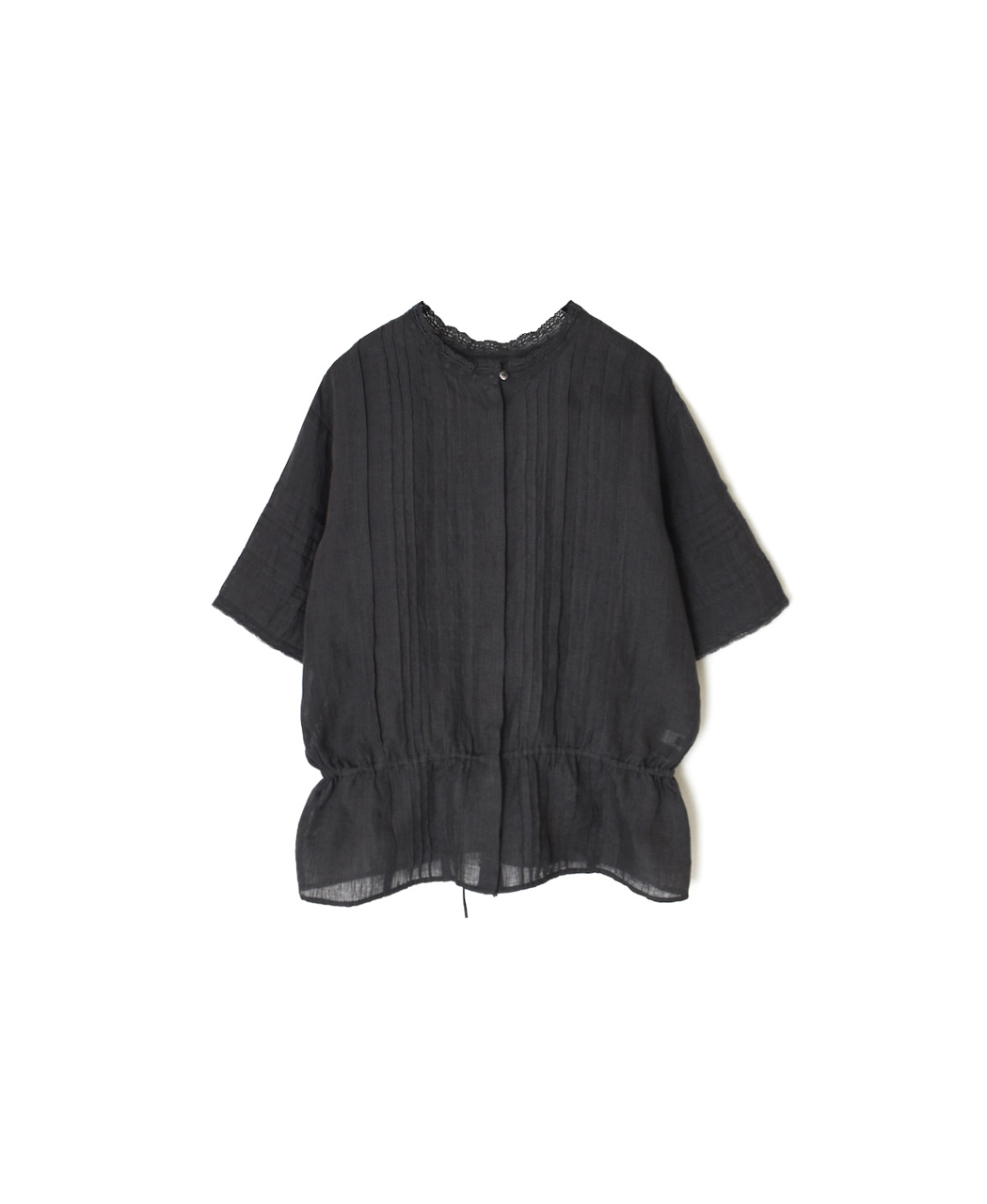 NMDS26271(シャツ) 80s POWER LOOM LINEN PLAIN LACE PINTUCK HALF/SLEEVE 2WAY SHIRT
