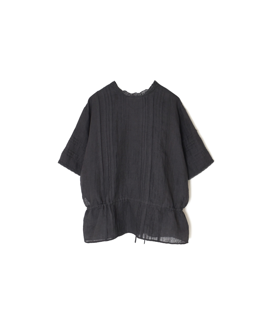 NMDS26271(シャツ) 80s POWER LOOM LINEN PLAIN LACE PINTUCK HALF/SLEEVE 2WAY SHIRT
