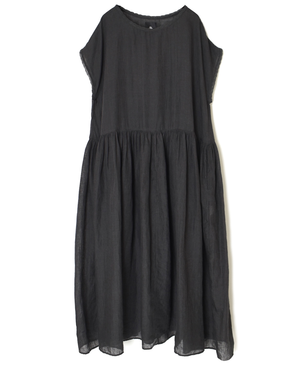 NMDS26272(ワンピース) 80s POWER LOOM LINEN PLAIN BOAT-NECK LACE PULLOVER DRESS