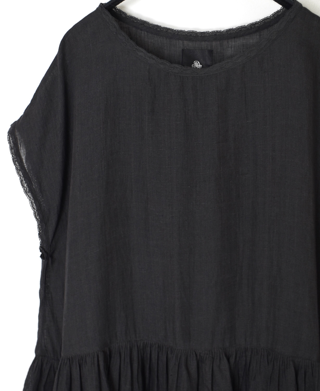 NMDS26272(ワンピース) 80s POWER LOOM LINEN PLAIN BOAT-NECK LACE PULLOVER DRESS