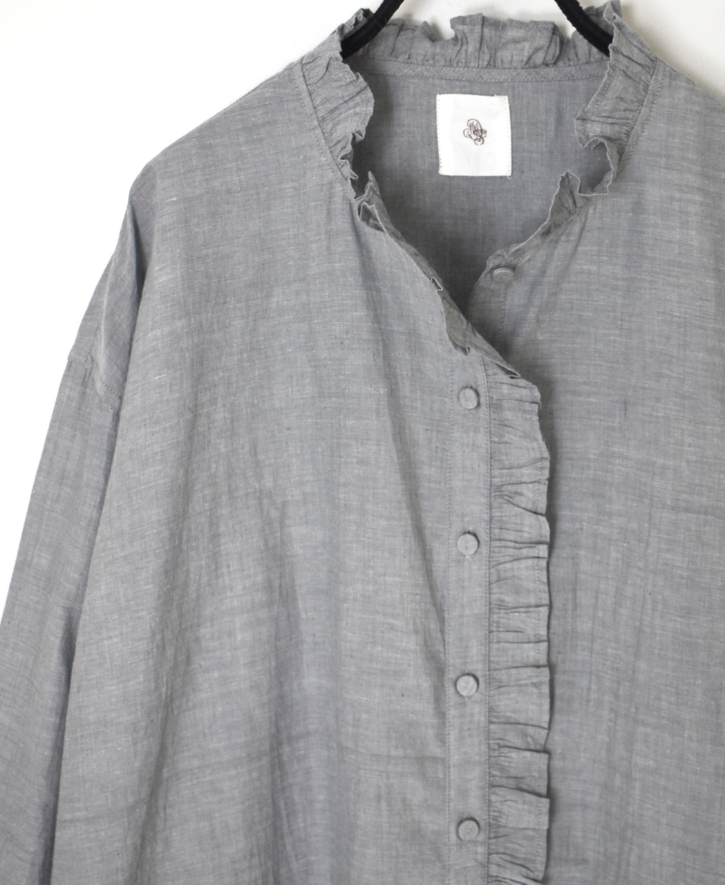 INMDS25062(シャツ) HANDWOVEN YARN DYE CHAMBRAY FRILL COLLAR SHIRTS