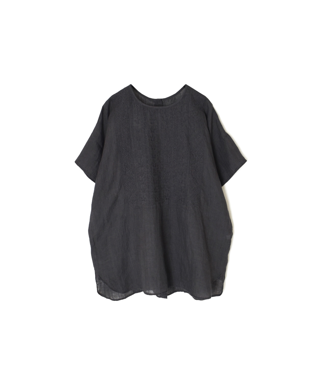 NMDS25242(シャツ) 80s POWER LOOM LINEN PLAIN BACK OPENING CREW-NECK S/SL EMB SHIRT